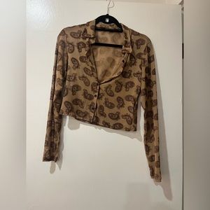 motel rocks mesh button down